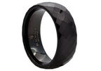Mens Black Plated Tungsten Band Ring