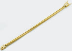 Mens Gold Stainless Steel Franco Link Chain Bracelet With Cubic Zirconia Box Clasp