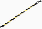 Mens Gold And Black Stainless Steel Rope Chain Bracelet