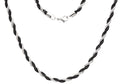 Mens 5MM Two-toned Black Plated Stainless Steel 24" Rope Chain Necklace