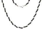 Mens 5MM Two-toned Black Plated Stainless Steel 24" Rope Chain Necklace