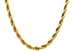 Mens Gold Stainless Steel Rope Chain Necklace