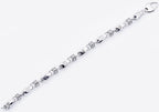 Mens Stainless Steel Chain Link Bracelet With Cubic Zirconia