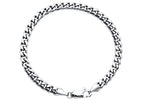 Mens 6mm Stainless Steel Cuban Link Chain Bracelet With Lobster Clasp