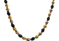 Mens Tri Tone Stainless Steel Skull Chain Necklace