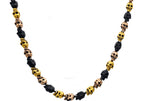 Mens Tri Tone Stainless Steel Skull Chain Necklace