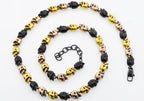 Mens Tri Tone Stainless Steel Skull Chain Necklace