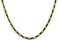 Mens 4mm Gold And Black Stainless Steel Byzantine Link Chain Necklace