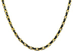 Mens 4mm Gold And Black Stainless Steel Byzantine Link Chain Necklace