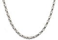 Mens 4mm Stainless Steel Byzantine Link Chain Necklace
