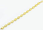 Mens Gold Stainless Steel Puff Mariner Link Chain Bracelet