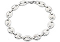 Mens Stainless Steel Puff Mariner Link Chain Bracelet