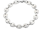 Mens Stainless Steel Puff Mariner Link Chain Bracelet