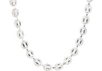 Mens Stainless Steel Puff Mariner Link Chain Necklace