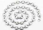 Mens Stainless Steel Puff Mariner Link Chain Necklace