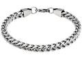 Mens Stainless Steel Rounded Franco Link Chain Bracelet