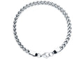 Mens 5mm Stainless Steel Rounded Franco Link Chain Bracelet
