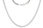 Mens 5mm Stainless Steel Rounded Franco Link Chain Necklace