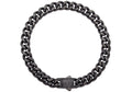 Men's 8mm Black Stainless Steel Miami Cuban Link Chain Bracelet With Black CZ Clasp
