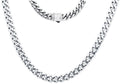 Men's 8mm Stainless Steel Miami Cuban Link Chain Necklace With CZ Box Clasp
