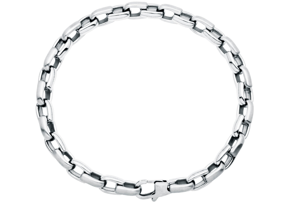 Mens 6mm Stainless Steel Link Chain Bracelet