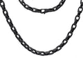 Mens 6mm Black Plated Stainless Steel Link Chain Necklace