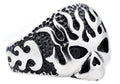 Mens Black Stainless Steel Skull Ring