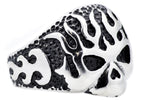 Mens Black Stainless Steel Skull Ring