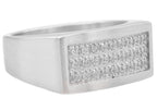 Mens Stainless Steel Ring With Cubic Zirconia