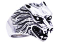 Mens Stainless Steel Wolf Ring