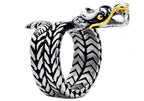 Mens Gold Stainless Steel Dragon Ring