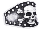 Mens Black Stainless Steel Skull Ring