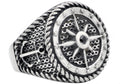 Mens Black Stainless Steel Helm Ring