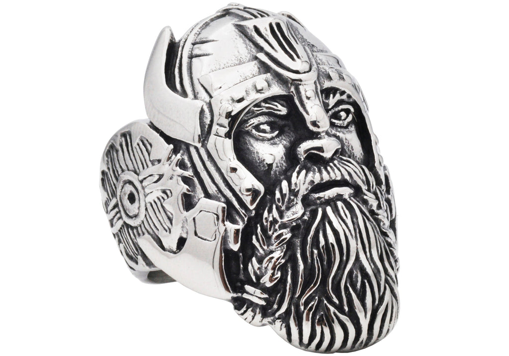 Mens Two-Tone Viking Stainless Steel Ring