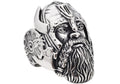 Mens Two-Tone Viking Stainless Steel Ring