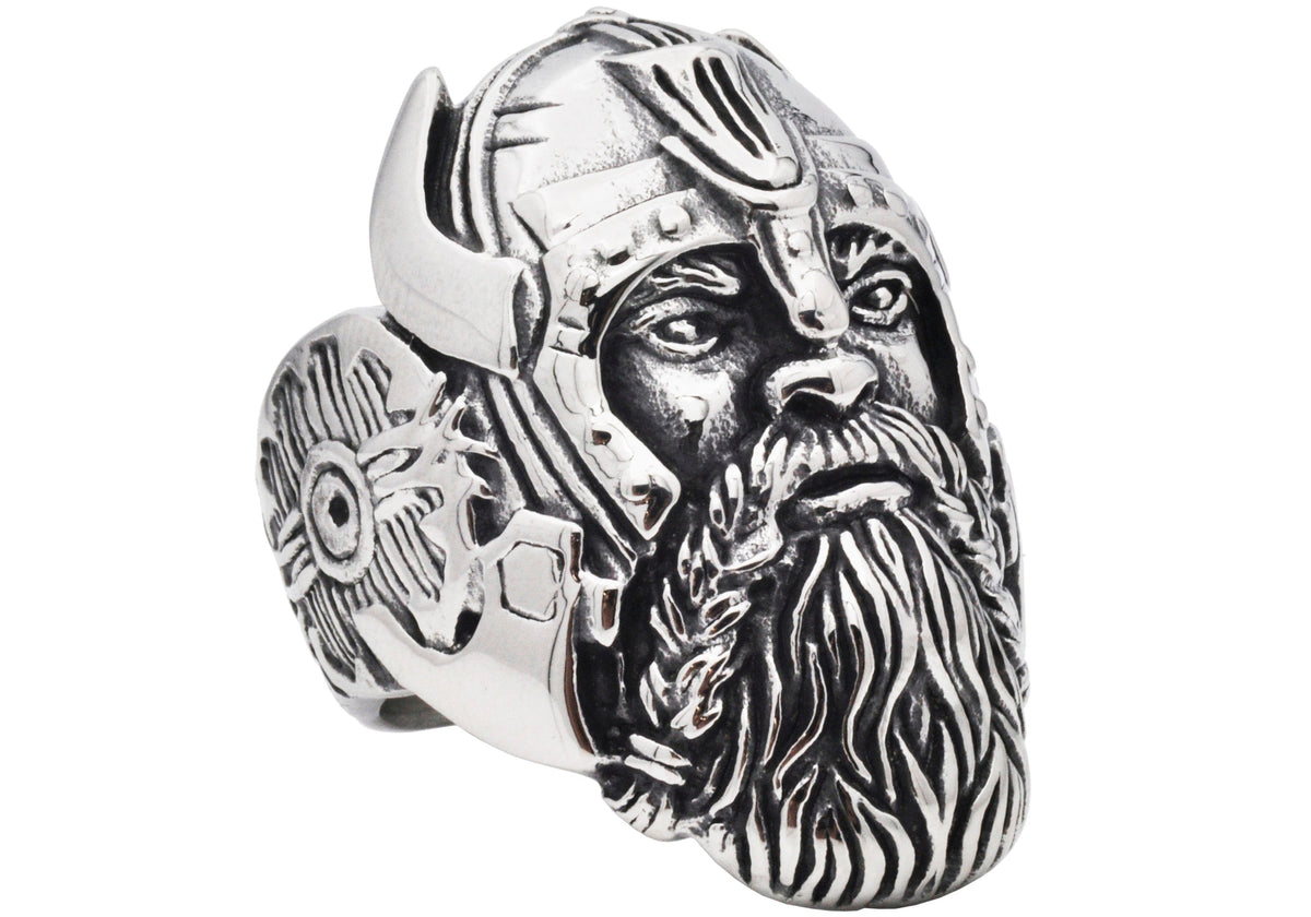 Mens Two-Tone Viking Stainless Steel Ring