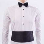 Men's Black Satin Cummerbund & Bow Tie Set – Adjustable Tuxedo Set