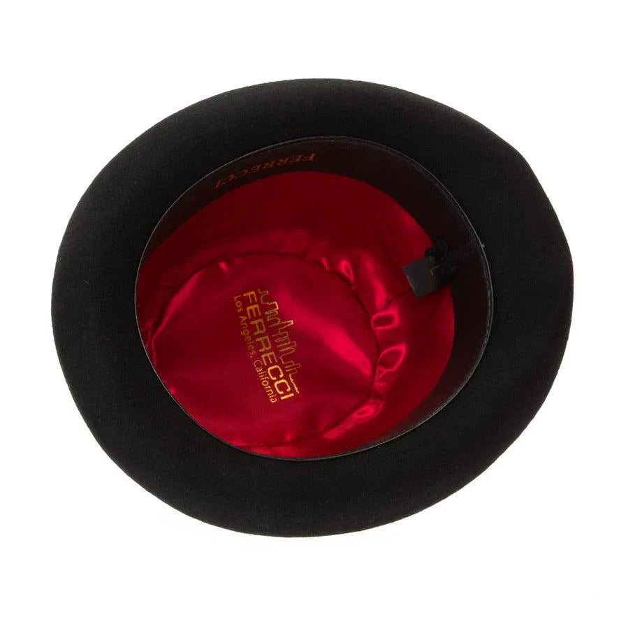 Ferrecci Premium Wool Black and White Derby Bowler Hat