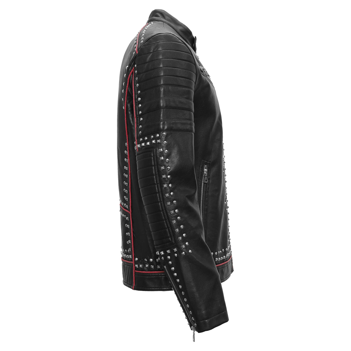 Urban Glimmer PU Leather Moto Jacket BLACK
