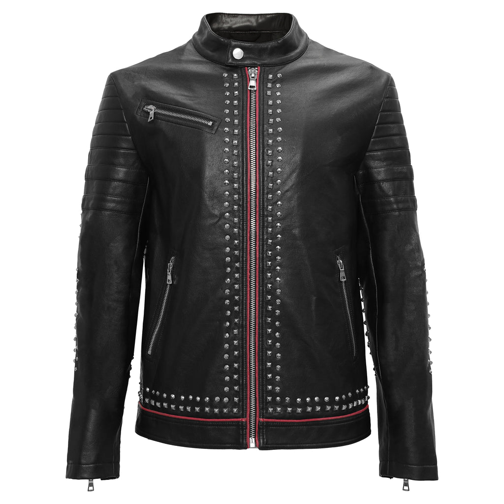 Urban Glimmer PU Leather Moto Jacket BLACK