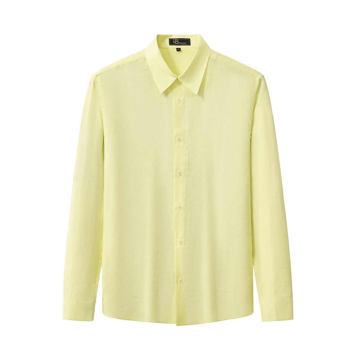 Barocco Capri Men's Linen Long Sleeve Shirt - Canary
