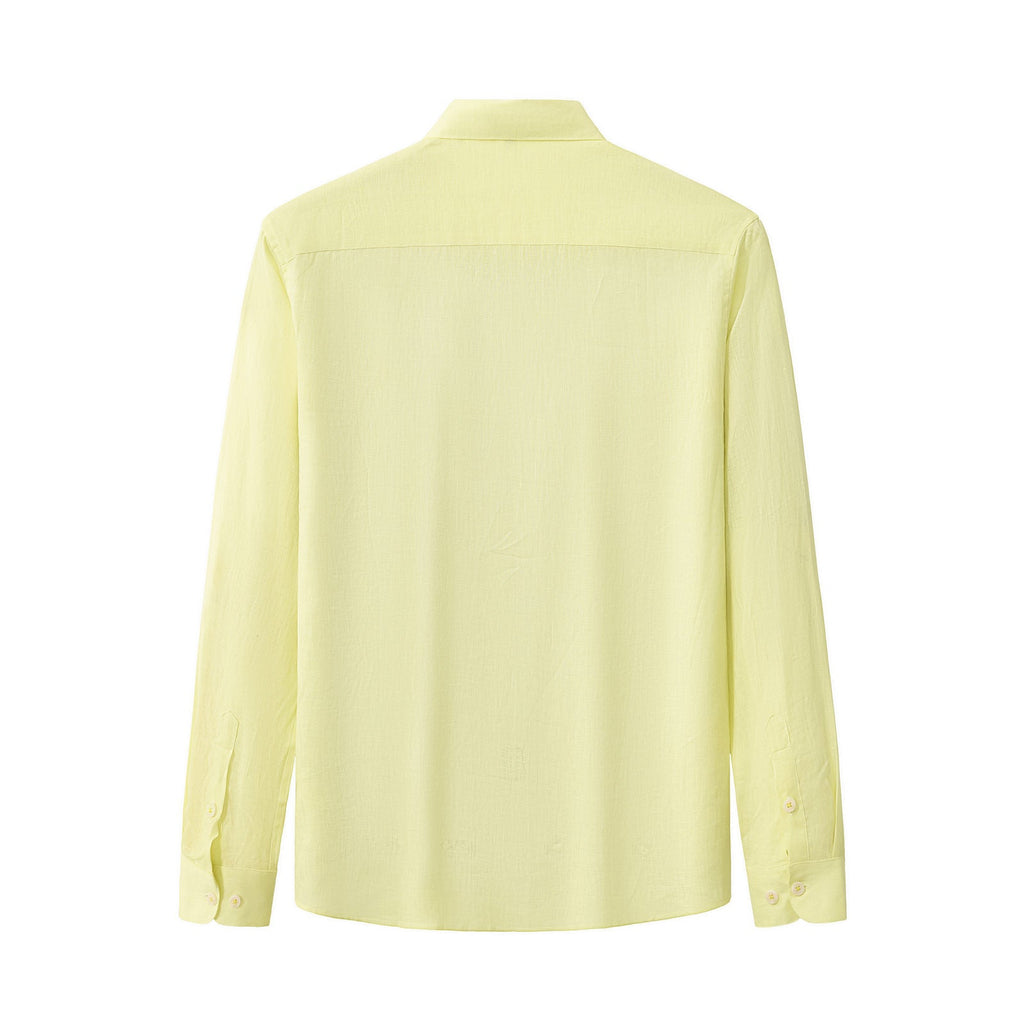 Barocco Capri Men's Linen Long Sleeve Shirt - Canary