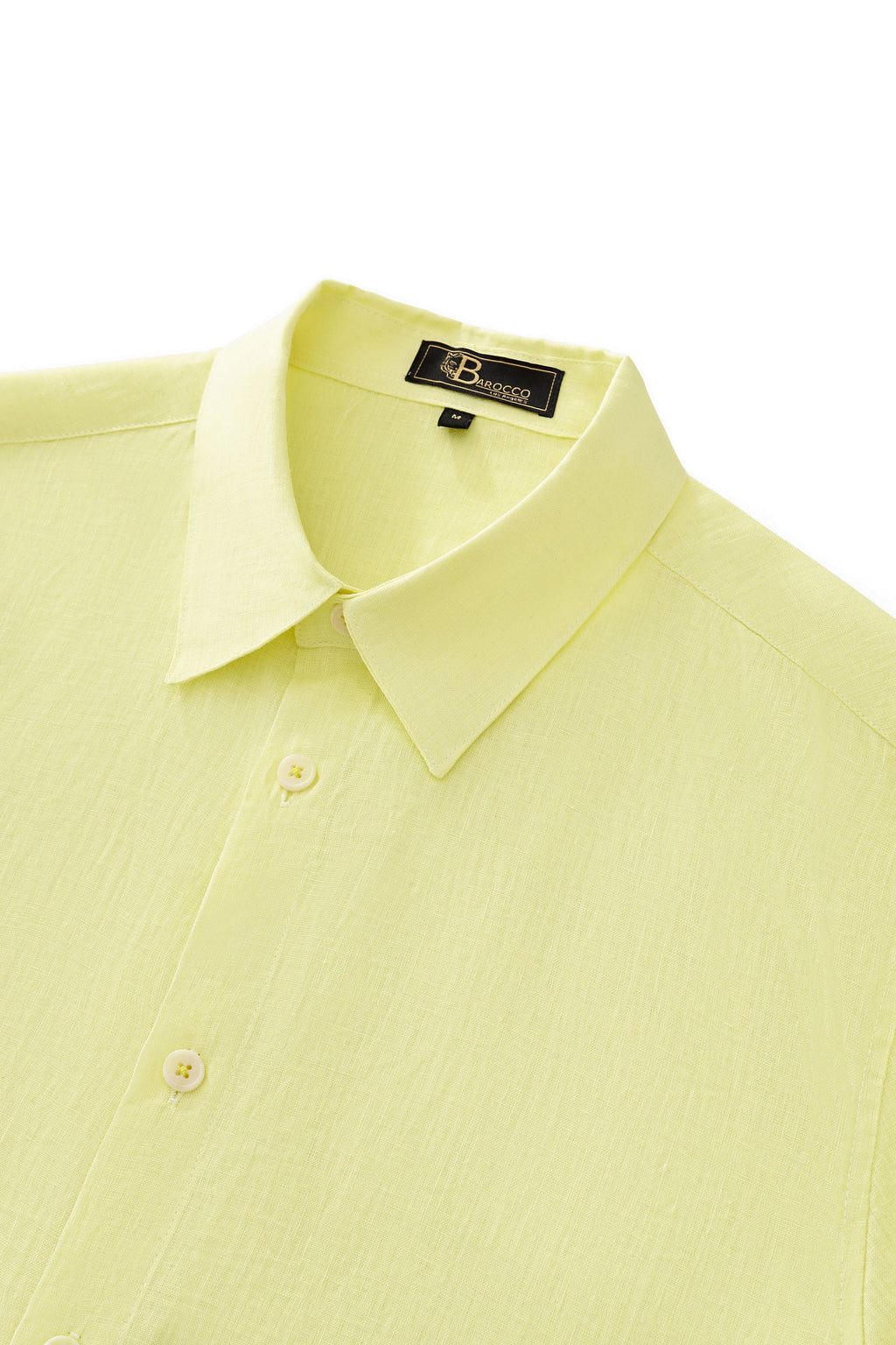 Barocco Capri Men's Linen Long Sleeve Shirt - Canary