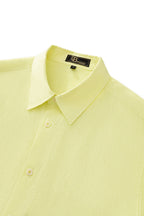 Barocco Capri Men's Linen Long Sleeve Shirt - Canary