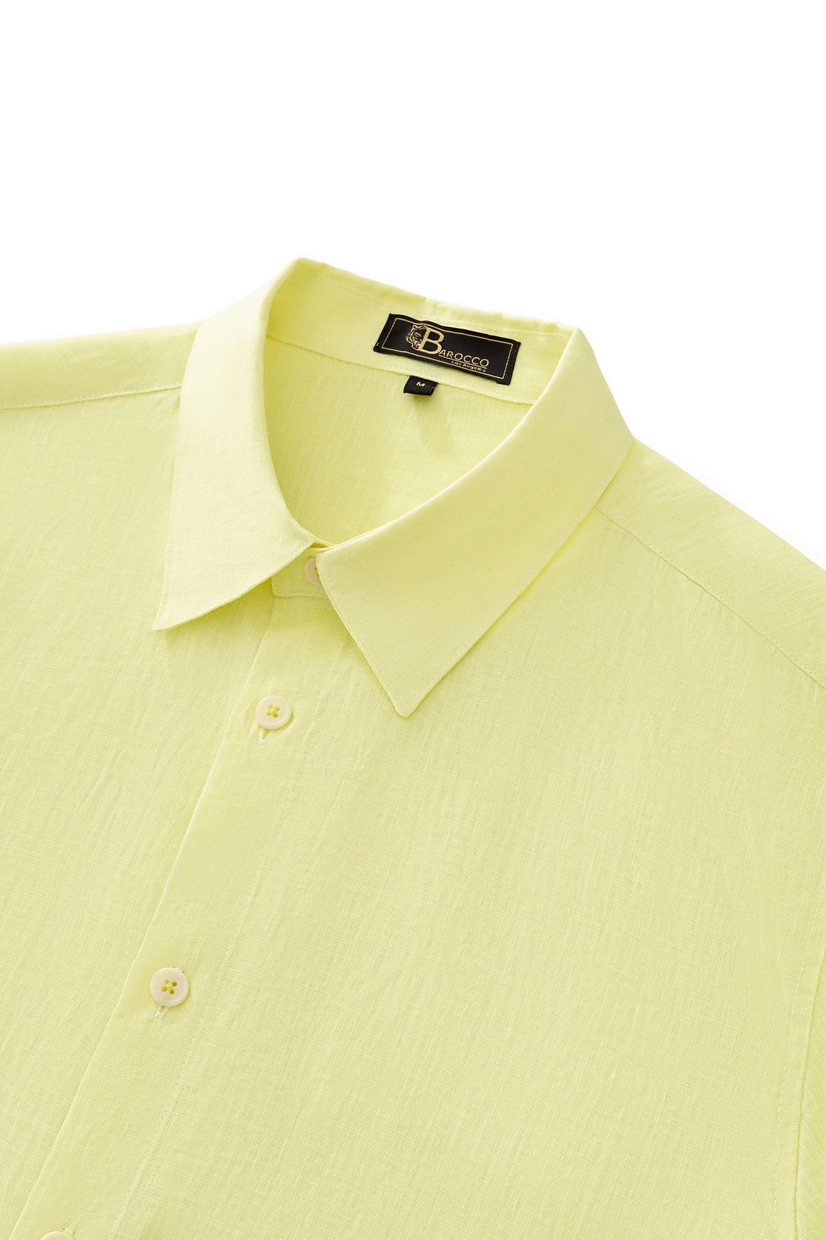 Barocco Capri Men's Linen Long Sleeve Shirt - Canary