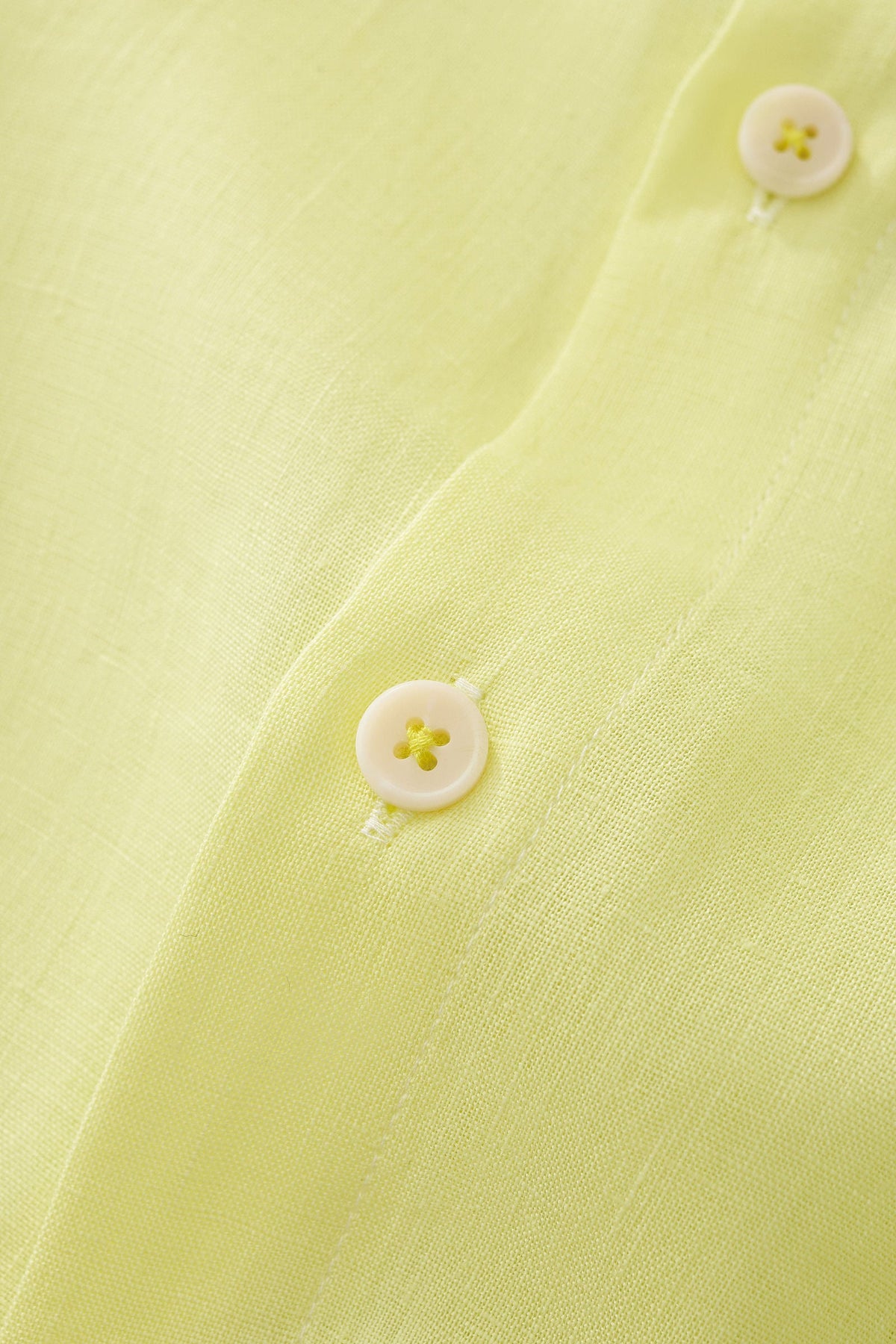 Barocco Capri Men's Linen Long Sleeve Shirt - Canary