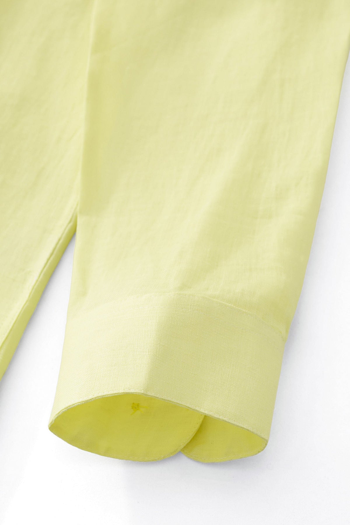 Barocco Capri Men's Linen Long Sleeve Shirt - Canary