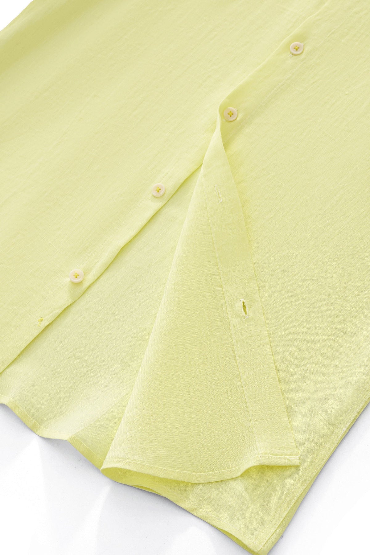 Barocco Capri Men's Linen Long Sleeve Shirt - Canary