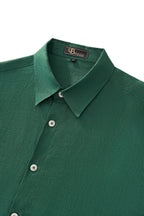 Barocco Capri Men's Linen Long Sleeve Shirt - Hunter Green