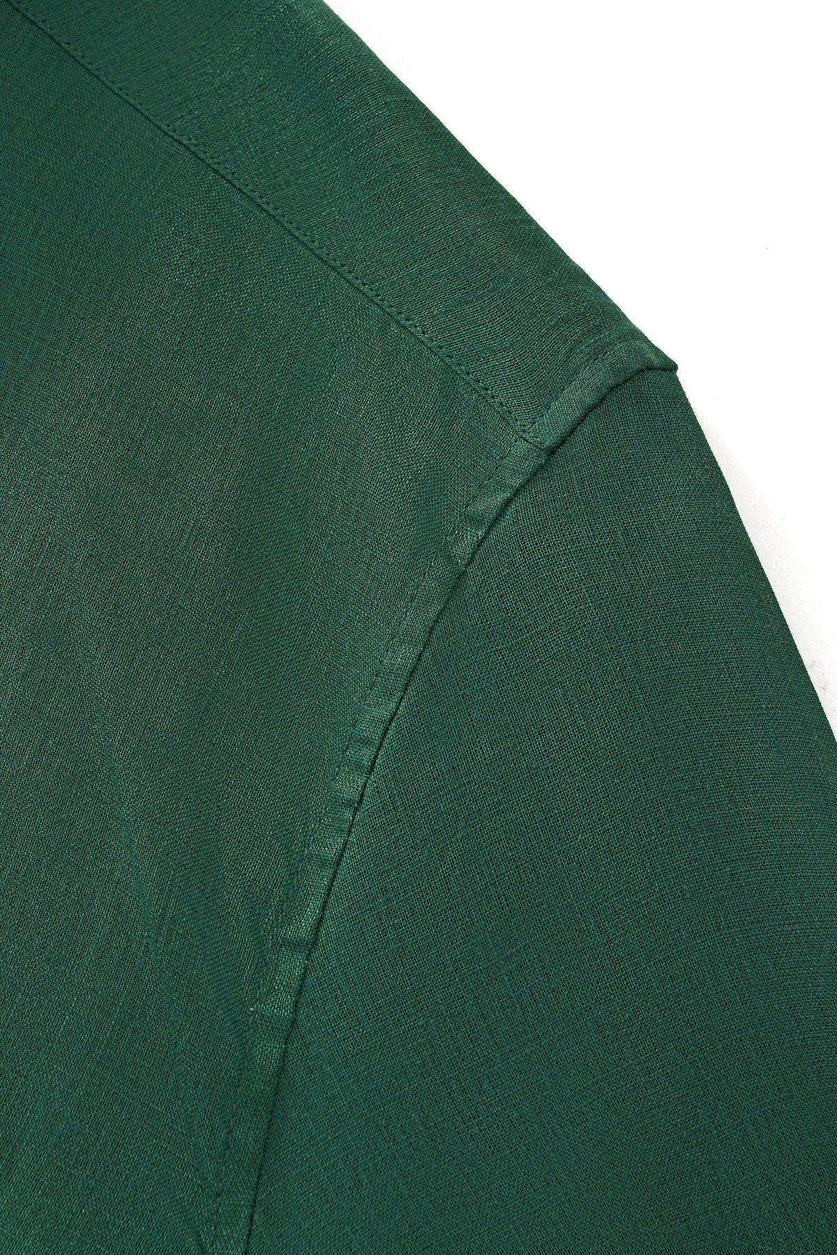 Barocco Capri Men's Linen Long Sleeve Shirt - Hunter Green